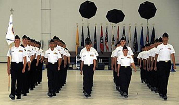 JROTC cadets in formation